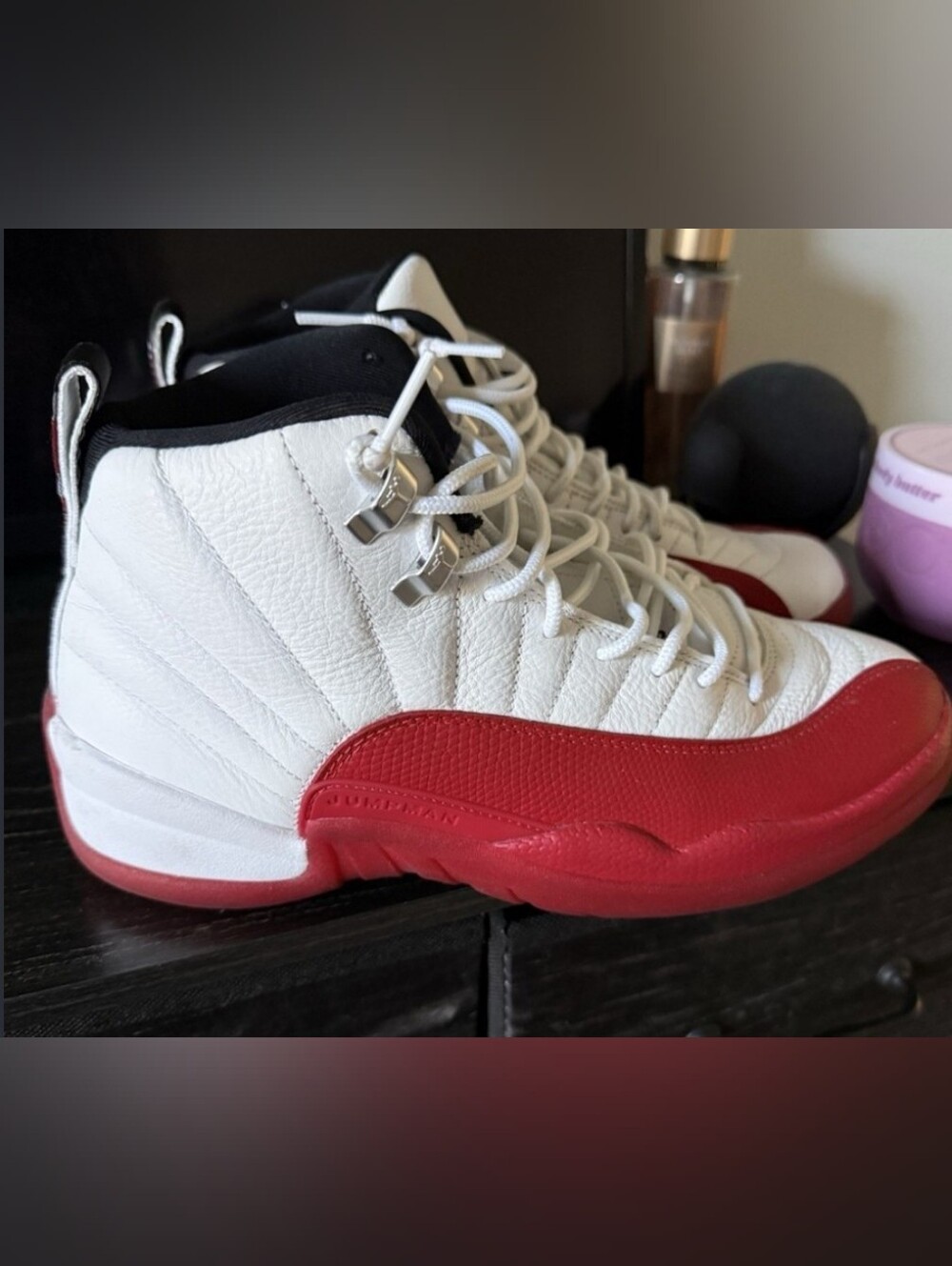 Jordan Kids White and Red High-Top Sneakers